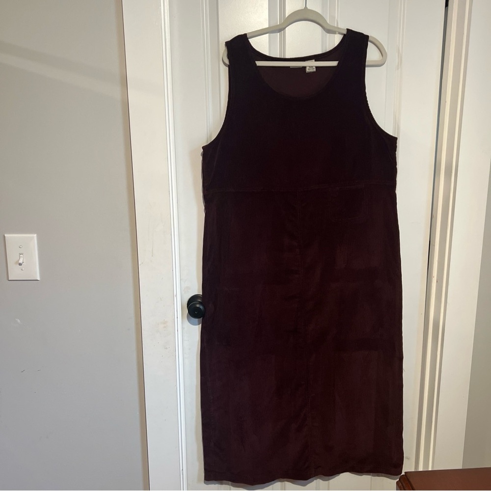 L.L. Bean Sleeveless Dark Brown Midi Dress